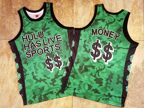 M&N Hulu Mesh green Jersey->los angeles lakers->NBA Jersey